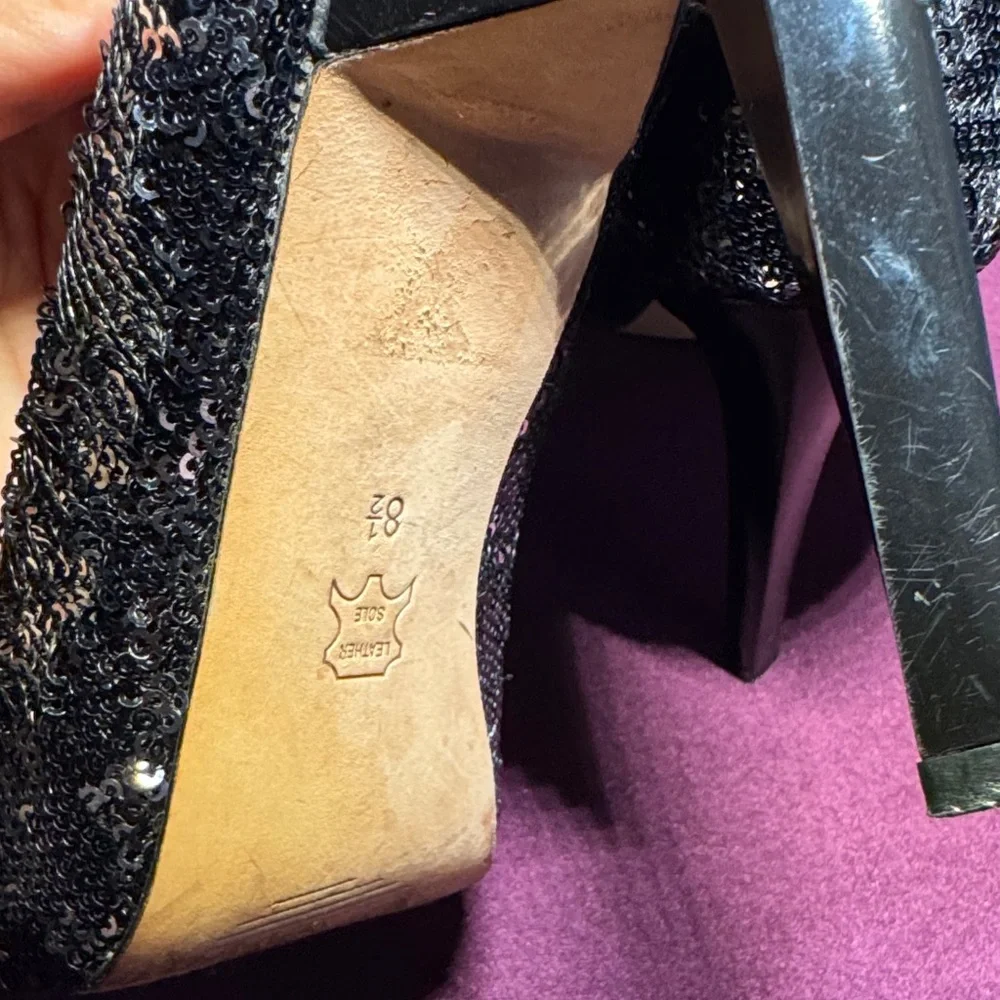 BCBGMaxAzria Black Sequin Heels